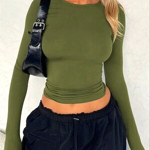 Green Long Sleeve Women's Top